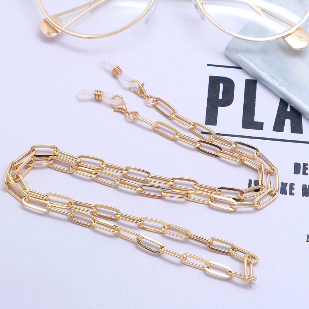 Mask Chain Holder - Gouden paperclip-brilketting, gezichtsmaskerkoord, anti-verlies-maskerband voor binnen